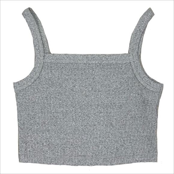 NWT Madewell MWL Superribbed Crop Tank Top in Gray Size Small - Picture 2 of 7